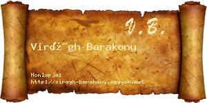 Virágh Barakony névjegykártya